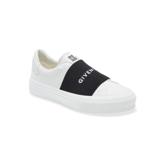 Givenchy logo-embroidered slip-on leather sneakers Size 39.5 Authentic